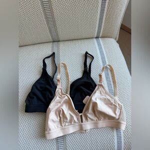 Lively Wireless Soft-Cup Nursing Bralette - Black & Nude Small